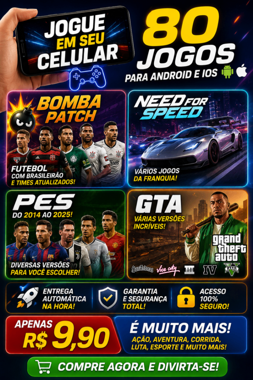 PACK COM 80 JOGOS P ANDROID E IOS